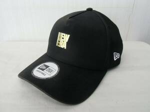 NEW ERA ニューエラ キャップ メタリックゴールド スクエアロゴ ブラック スナップバック