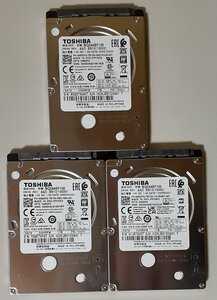 4421 2.5インチ内蔵SATAハードディスク 1TB 東芝 MQ04ABF100 3個まとめて 7mm 5400rpm 正常 961/1078/1189時間 Mac/Win