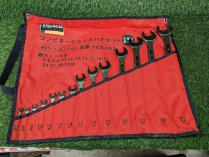 中古品 TRUSCO トラスコ コンビネーションスパナ 14本組 TCS-14S