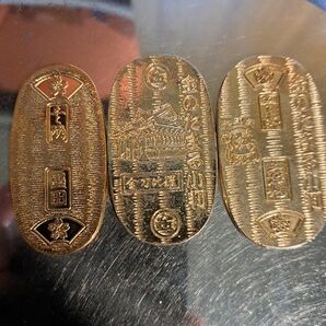 現代小判　スカイツリー金の貯まる小判3枚セット　 三枚組 小判　現代の小判　金属製