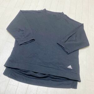 3870☆ adidas アディダス トップス カットソー 7分丈袖Tシャツ スポーツ カジュアル レディース M ブラック