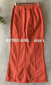 【新品未使用】RETRO GIRL フレアパンツ 赤 色落ち感 スリット