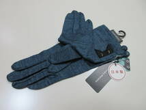 手袋/UV手袋【AtsukoMatano】マタノアツコUV手袋/ネコ 日本製/麻100%/ブルー_画像2