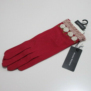 手袋/UV手袋【AtsukoMatano】マタノアツコUV手袋 バラ 日本製/綿100%/レッド