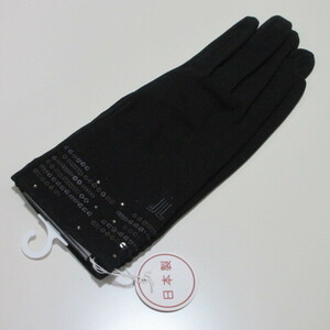 手袋/UV手袋【LANVIN】ランバンUV手袋/レース 掌メッシュ 滑り止め付き 日本製/黒