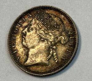 42 準未使用〜極美品　海峡植民地時代　1899年　10セント　銀貨　コイン アンティーク 古銭 コレクション ヴィクトリア女王