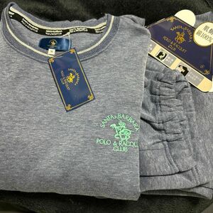 値下げ価格！POLO 肌側綿100% スウェット上下　メンズ年間用パジャマ　新品　M