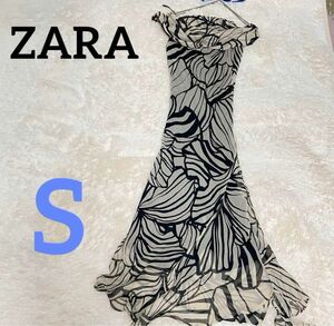 ザラ　ノースリーブ　ロングワンピース　ロングドレス　小さいサイズ　ベージュ