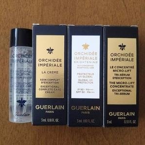 【GUERLAIN お得なスキンケア4点セット♪】ゲラン：オーキデ アンペリアル（ローション/クリームN/リフトセロム/UVプロテクター） サンプル