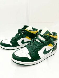 NIKEナイキ AIR JORDAN 1 MID エアジョーダン 1 ミッド シアトル スーパーソニックス ハイカットスニーカー 27cm グリーン