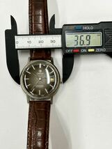 【稼働品】OMEGA オメガ Seamaster シーマスター 自動巻き メンズ腕時計 デイト ブラウン文字盤 社外ベルト_画像8