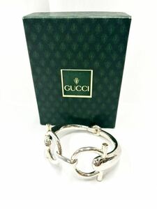 1円〜　GUCCI グッチ　SV　925 バングル　約62、8g アンティーク　ブレスレット　ユニセックス　ビッグサイズ