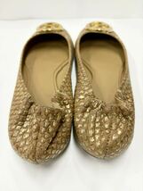 Tory Burch トリーバーチ フラット バレエ シューズ ゴールドル size 8_画像2