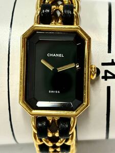【稼働品】CHANEL シャネル プルミエール クオーツ レディース腕時計 ゴールド×ブラック 