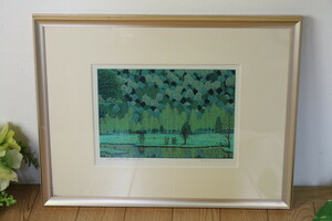 Art hand Auction [Mamo Kogure] Las cuatro estaciones del estanque Tashiro (verano) Impresión en serigrafía ¡¡Autenticidad garantizada!! Tubo Z8000, obra de arte, imprimir, pantalla de seda