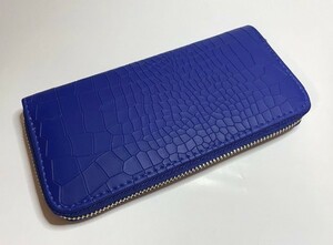 ■□ セール □■ クロコダイル 柄 ジップアラウンド 長財布 ブルー 青 レディース 【 サザビー ポールスミス 福袋 コーチ グッチ】