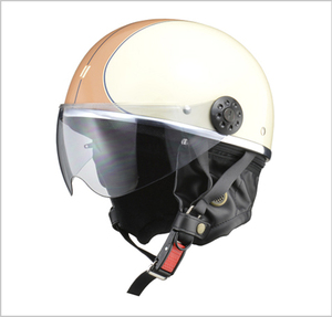 ハーフヘルメット　 O-ONE　アイボリー/ブラウン　フリー(57～60cm未満)サイズ　O-ONE IV/BR リード工業