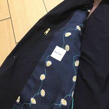 ポールスミス ステンカラー コート Paul Smith ネイビー 紺 花柄裏地 春秋 M A517_画像4