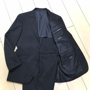  beautiful goods * rare Burberry Black Label silk . setup suit BURBERRY black stripe noba check spring summer 38L M rank A543