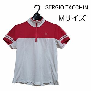 【SERGIO TACCHINI】レディース ウェア Mサイズ ゴルフ ボーリング ハーフジップ 半袖 汚れあり