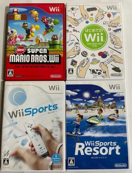 Wiiソフト4本まとめ売り　スーパーマリオWii、スポーツ系