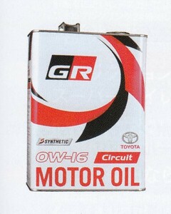 トヨタ純正 ガソリンエンジンオイル GR Circuit 4L 0W-16 入数：1缶 08880-13605