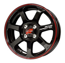 MID RMPレーシング R07 ホイール ブラック/リムレッドライン 17インチ×7J +45 4H100 国産車 入数：1台分(4本)_画像1