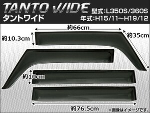 サイドバイザー ダイハツ タント L350S/L360S 2003年11月～2007年12月 ワイド APSVC007 入数：1セット(4枚)