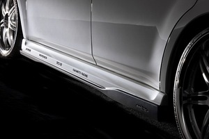 ダムド/DAMD サイドスカートエクステンション カーボン(クリア塗装) スバル レガシィ DBA-BR系・BM系 S Package 2009年05月～