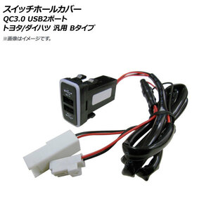 AP スイッチホールカバー QC3.0 USB2ポート トヨタ/ダイハツ車汎用(Bタイプ) AP-EC665