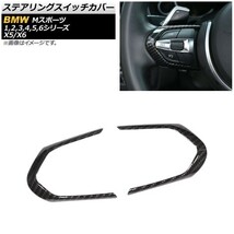 ステアリングスイッチカバー BMW 6シリーズ F12/F13/F06 Mスポーツ ブラックカーボン ABS製 入数：1セット(左右) AP-IT460-BKC_画像1