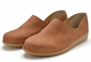  new goods rete-s slip-on shoes shoes 307 Camel 23.5cm Pacific lady's flat shoes Loafer ....4E wide width made in Japan shoes 
