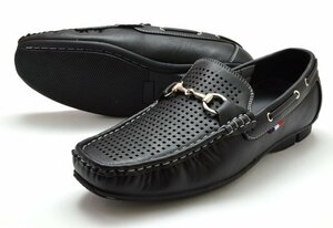 新品 ウィルソン 8804 黒 25cm メンズスリッポンシューズ メッシュビットデッキシューズ ビットローファー 紳士靴 軽量 Wilson 靴