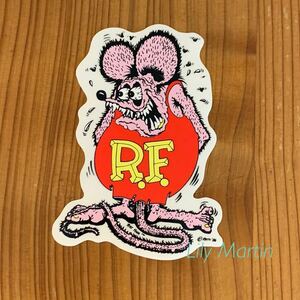 Rat Fink デカール S 8 x 5.5cm パープル ピンク 紫 purple pink MOONEYES ムーンアイズ 好きの方にも シール ラットフィンク ステッカー