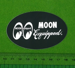 MOON Equipped オーバル 63円発送可 艶なし ステッカー ブラック 黒 ムーンアイズ eyes 楕円 mooneyes シール デカール 紙製