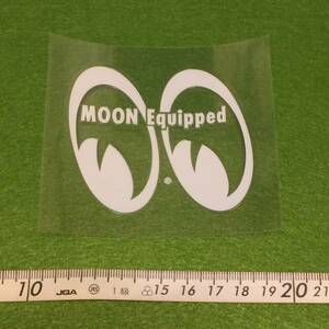 MOON Equipped Eyeshape Die Cut ステッカー 抜きデカール シール 白 左向き 転写式 ふち無し mooneyes moon eyes ムーンアイズ ダイカット