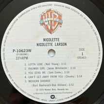 美品 ORIGI◆帯付き◆LP◆Nicolette Larson(ニコレット・ラーソン) 「Nicolette(愛しのニコレット) 」◆1978年 P-10623W◆Neil Youngカバー_画像8