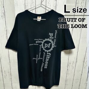 FRUIT OF THE LOOM　Tシャツ　L　ブラック　黒　プリント　ロゴ