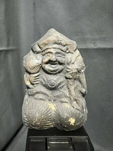 大黒天 アンティーク 仏教美術 置物 仏像古玩 高さ約59mm 重量約77g 土人形