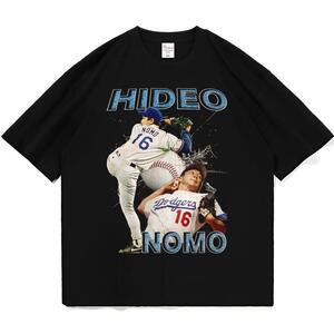 野茂英雄 ドジャース Tシャツ 野球 ブラック vintage