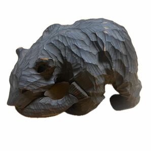 木彫り 熊 アイヌ 北斗作 置物