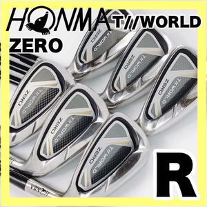 ☆状態良好☆ HONMA ホンマ 本間 アイアンセット ツアーワールド T//WORLD ZERO　ゼロ カーボンシャフト　純正 FLEX：R　ゴルフクラブ