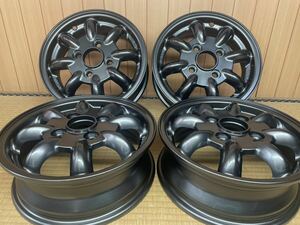 希少 MINILITE ミニライト 4本 12×4.0J ET45 4H PCD100 ガンメタ 美品