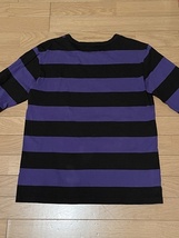アニエスベー agnes b b. 長袖Tシャツ ロングTシャツ T3 ボーダー ストライプ 黒 ブラック 紫 パープル ロンT 日本製 MADE IN JAPAN agnesb_画像3