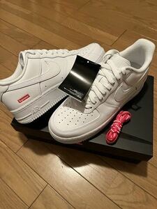 未使用品 ナイキ NIKE シュプリーム SUPREME エアフォース1 AIR FORCE 1 LOW SP 27.5cm US9.5 白 ホワイト CU9225 100 黒タグ付き 正規品