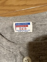 ダブルワークス DUBBLE WORKS ヘンリーネック 長袖Tシャツ ロンT 七部袖 7分袖 Mサイズ グレー 霜降り 杢グレー ウェアハウス WAREHOUSE_画像5