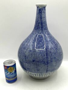 ★伊万里焼 微塵唐草★ 大徳利 高さ32cm 酒器 骨董品 古美術品 アンティーク