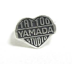 12621*[SALE]TATTOO STUDIO YAMADAta палец на ноге Studio yamada Heart Logo кольцо / кольцо [ примерно 13 номер ] серебряный б/у USED