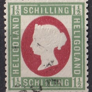 1873年旧ドイツ ヘルゴラント ヴィクトリア女王像切手 1-1/2sの画像1