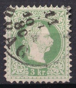 1867年オーストリア フランツ・ヨーゼフ1世像切手 3Kr.